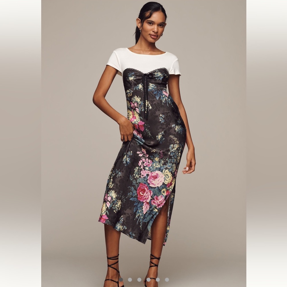 By Anthropologie Twofer Midi Slip Dress